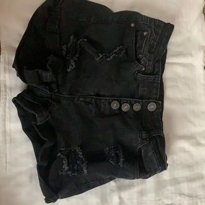 dark jean shorts